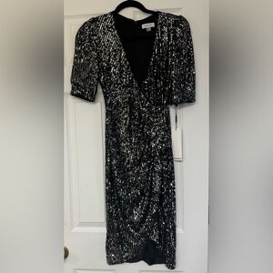 Calvin Klein Black and Silver Sequin Dress